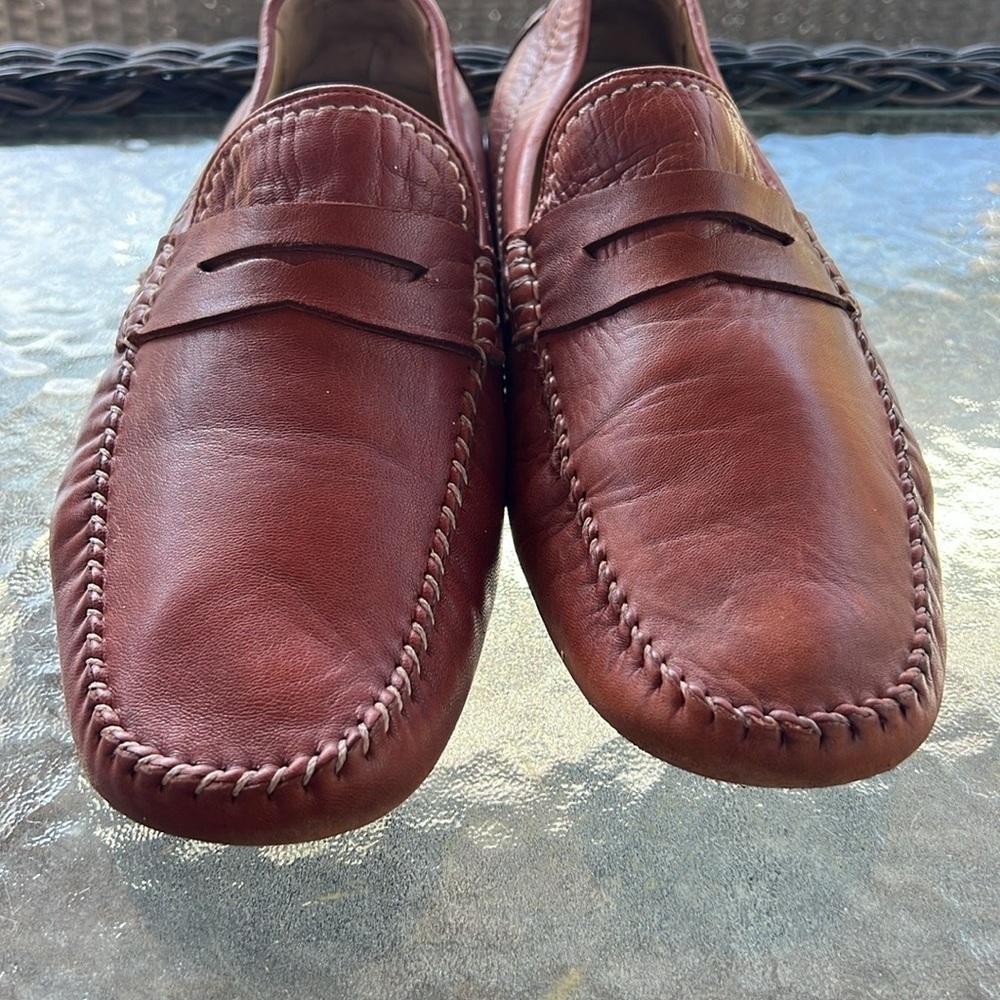 Robert Zur Sven Men’s Leather Penny Loafers Driving Moccasins Brown Size 11.5M - Picture 4 of 12